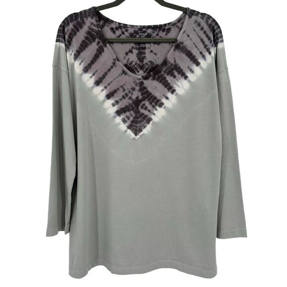 J. Jill Pure Jill Soft & Relaxed Tie-Dyed Tunic Gray Large NWT - Picture 2 of 8